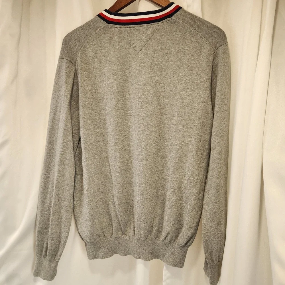Tommy Hilfiger Mens Sweater Pullover V-Neck Casual Cotton Long Sleeve‎ Outerwear